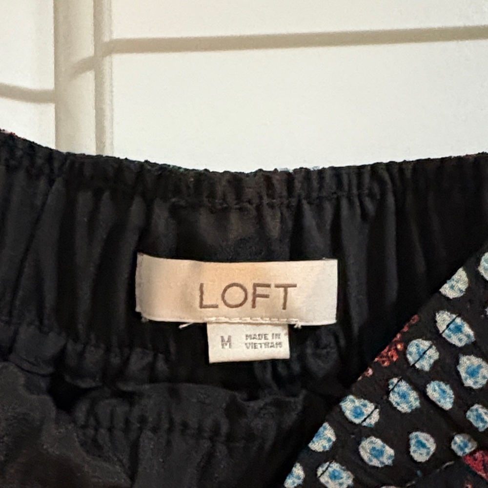 LOFT Black & Cranberry Floral Maxi Skirt - Picture 2 of 3